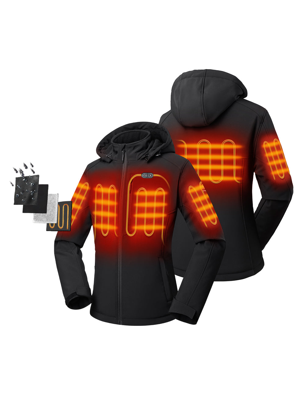 Women's Heated Dual Control Jacket with 5 Heating Zones (Chest Heating), Thumbnail 2
