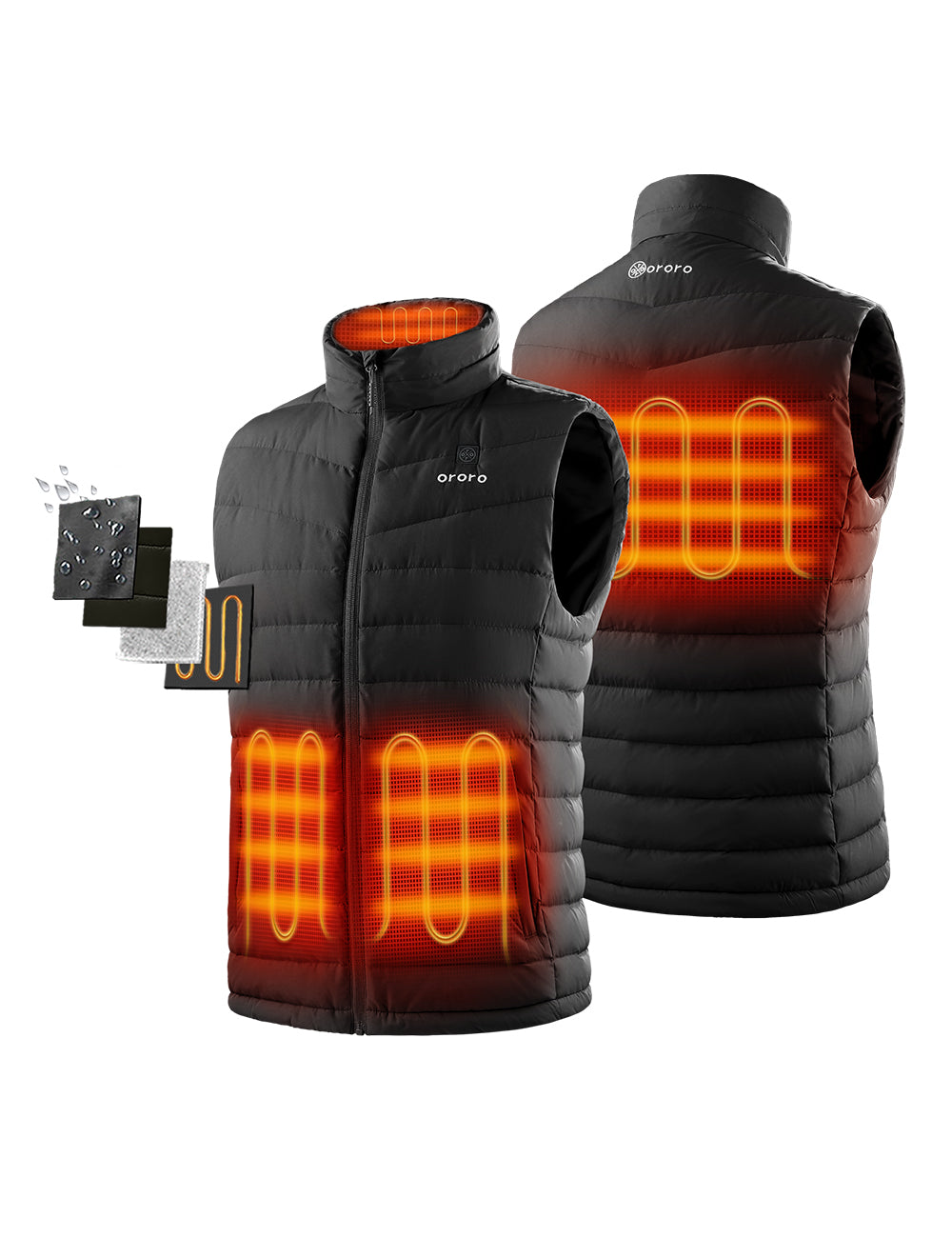 Men's Heated Lightweight Down Vest, Thumbnail 2