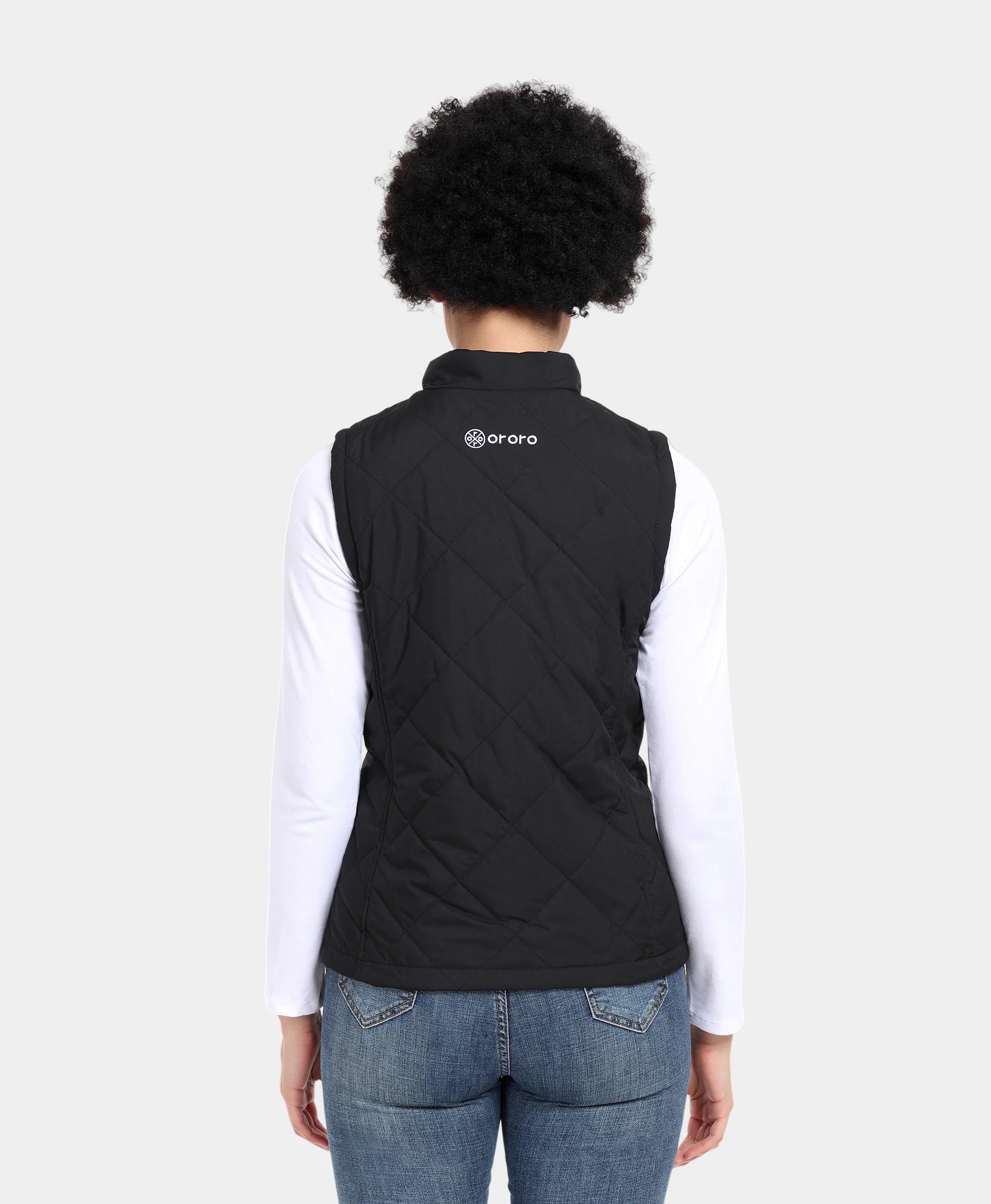 Women's Heated Quilted Vest - Black, Thumbnail 4