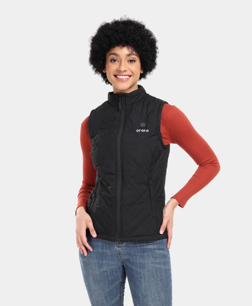 Women's Heated Quilted Vest - Black ,view 1