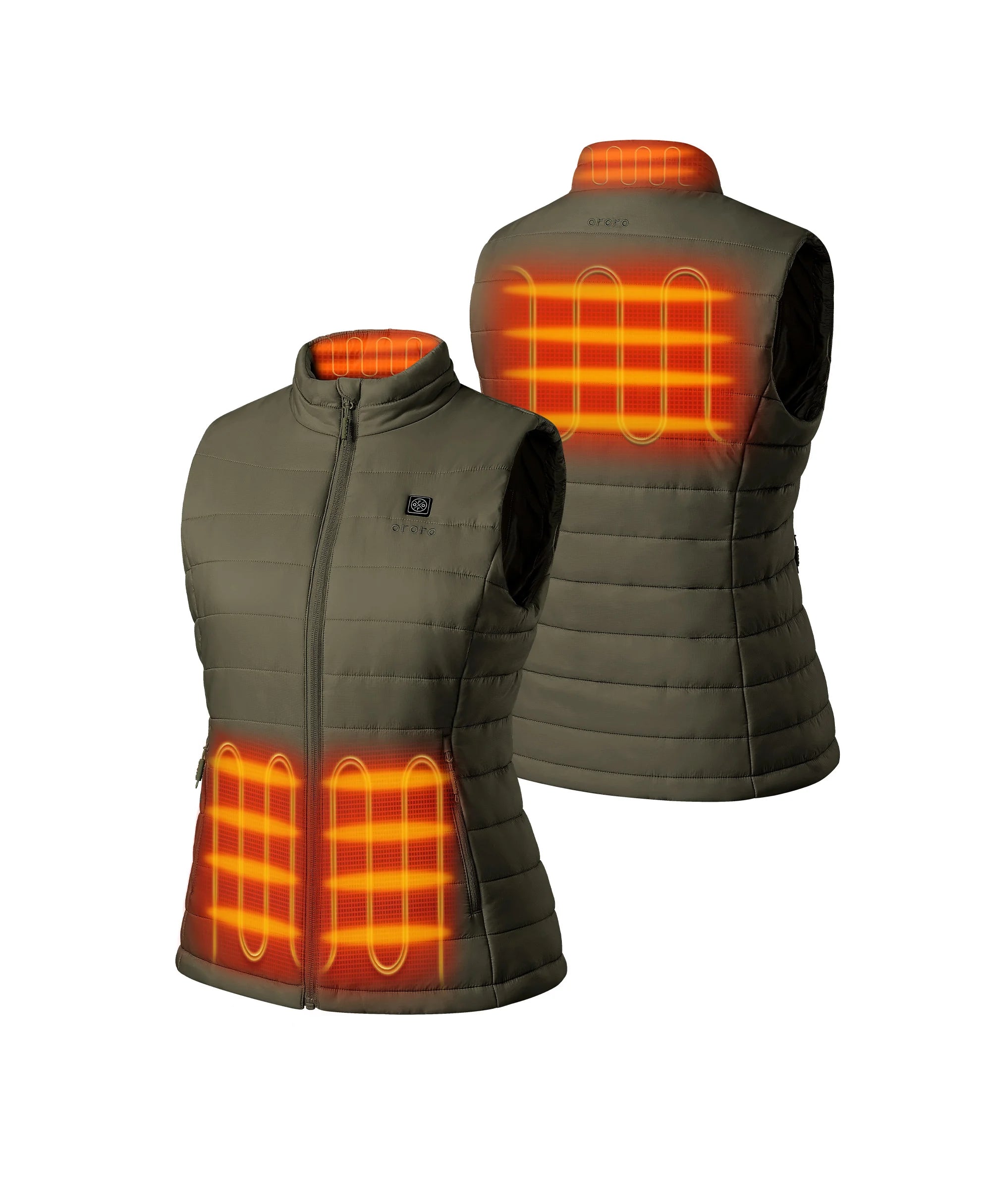 4 Heating Zones (Left & Right Hand Pockets, Mid-Back, and Collar)