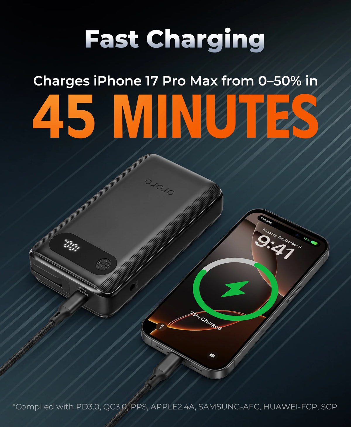 Batterie Rechargeable PD 10K Pro (USB-C, puissance de sortie 30 W)