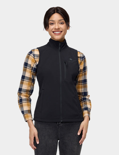 Frauen beheizbare Softshell-Weste - Schwarz/Grau ,view 1