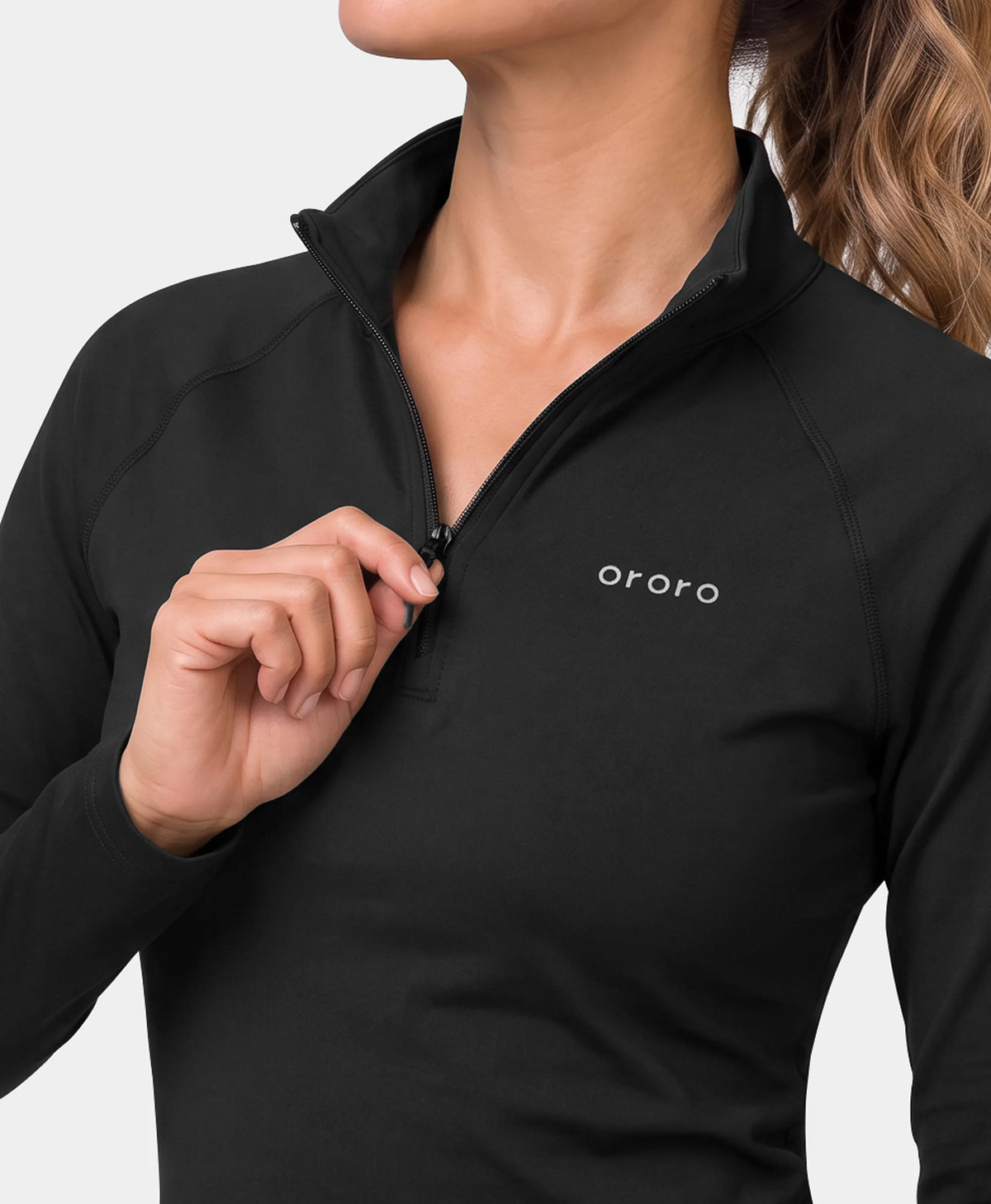 Women's 2-Zone Qtr Zip Heated Baselayer Top, Thumbnail 7