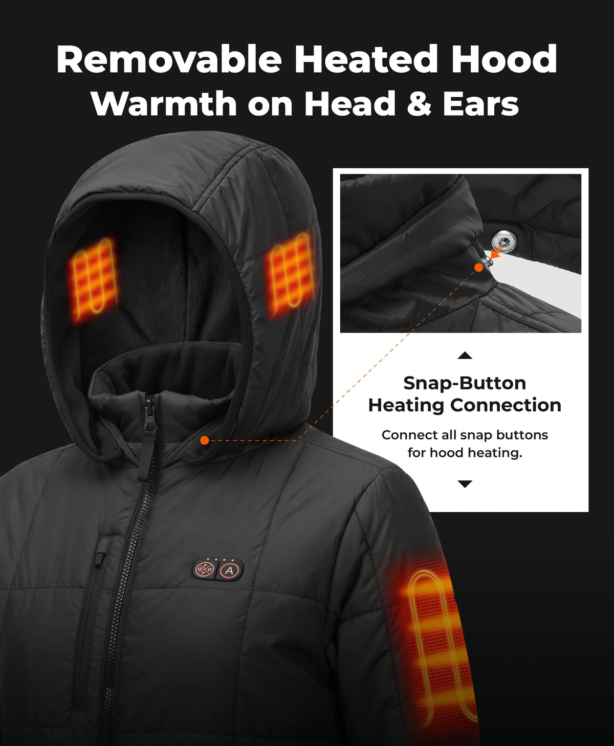 Overland Women's 7-Zone Heated Box Quilted Jacket with Heated Hood, Thumbnail 3