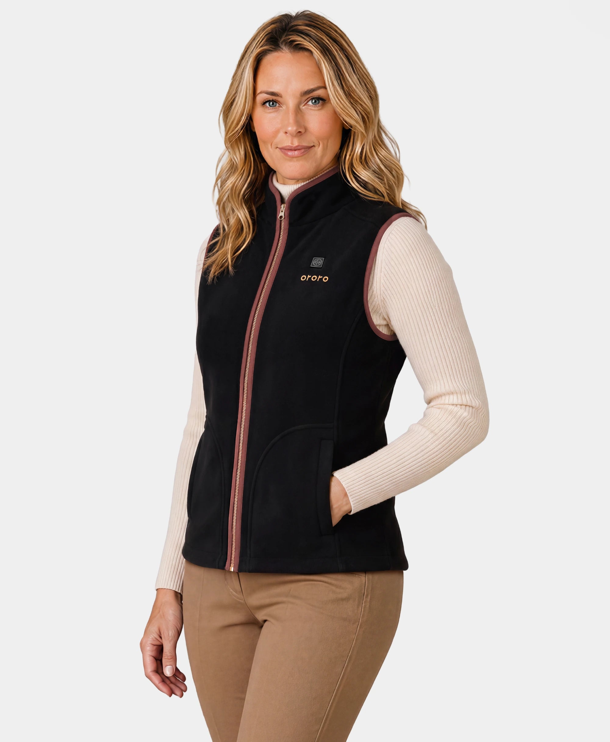 Ascot Women's 4-Zone Heated Wool Vest, Thumbnail 3