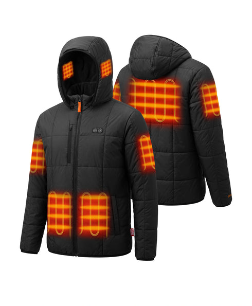 Overland Men's 7-Zone Heated Box Quilted Jacket with Heated Hood ,view 2