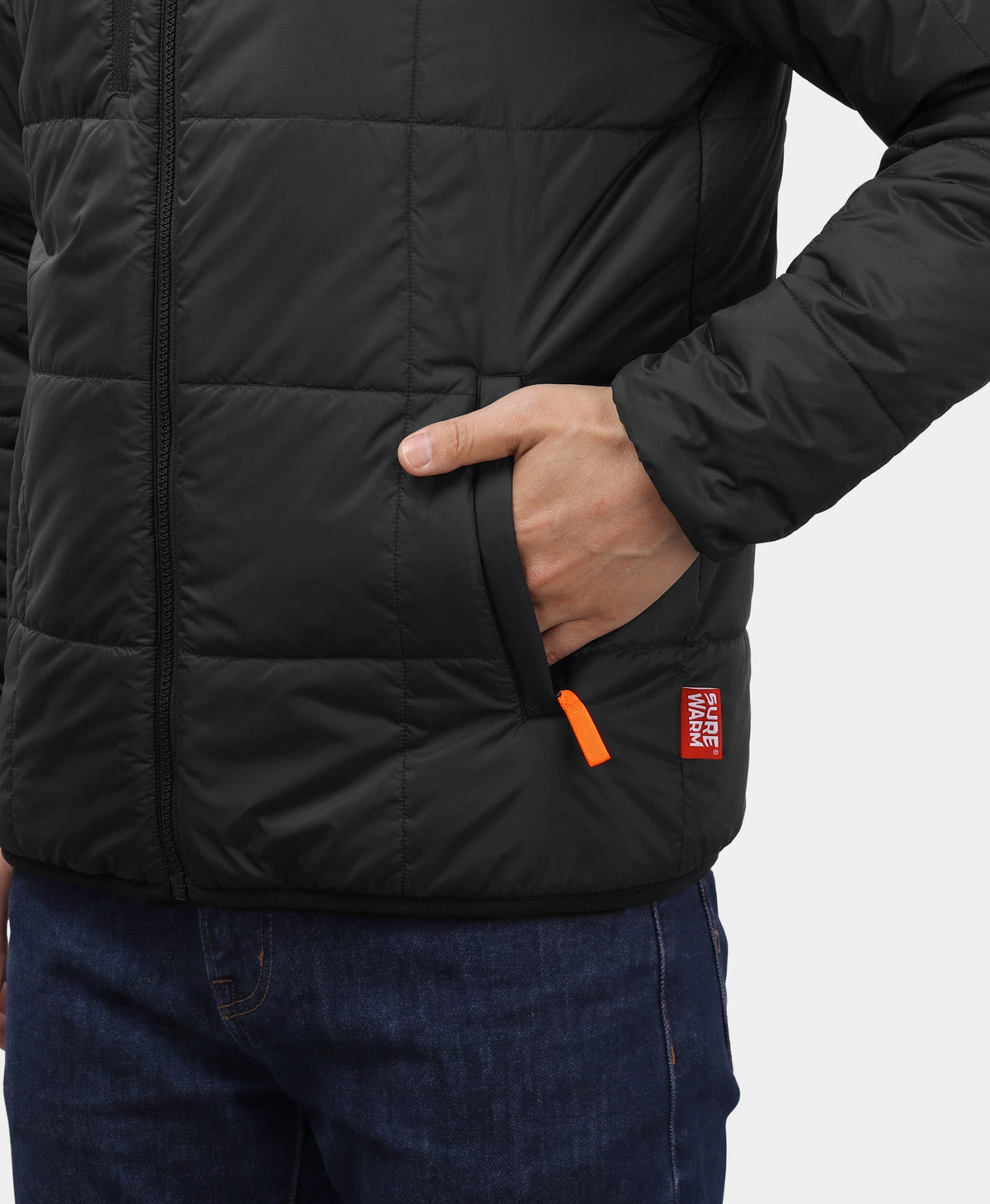 Overland Men's 7-Zone Heated Box Quilted Jacket with Heated Hood