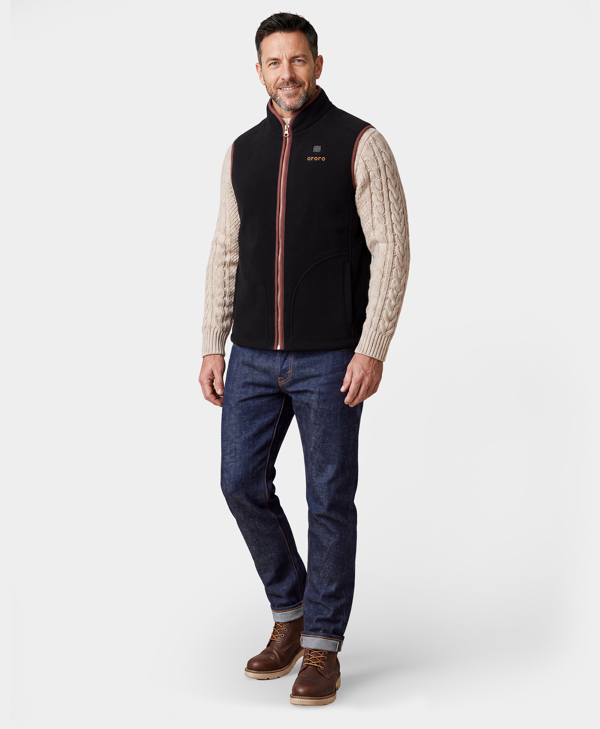 Ascot Men's 4-Zone Heated Wool Vest, Thumbnail 4