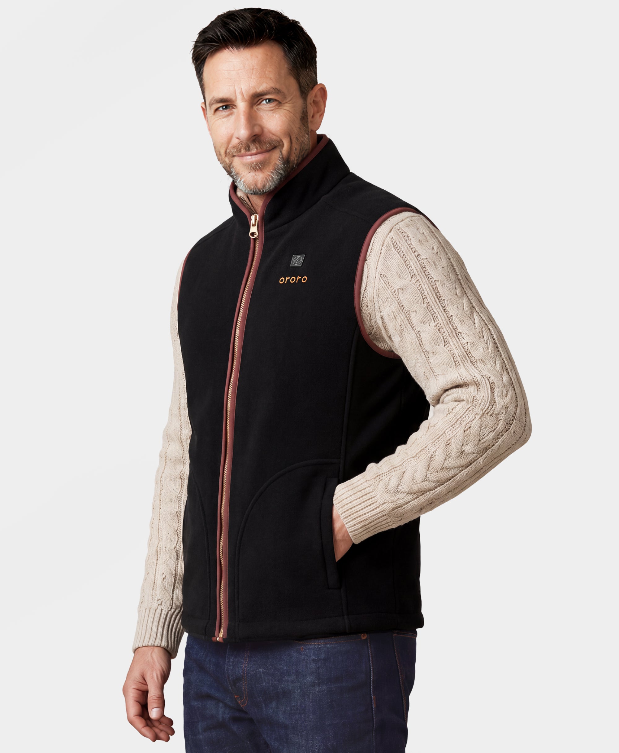 Ascot Men's 4-Zone Heated Wool Vest, Thumbnail 1