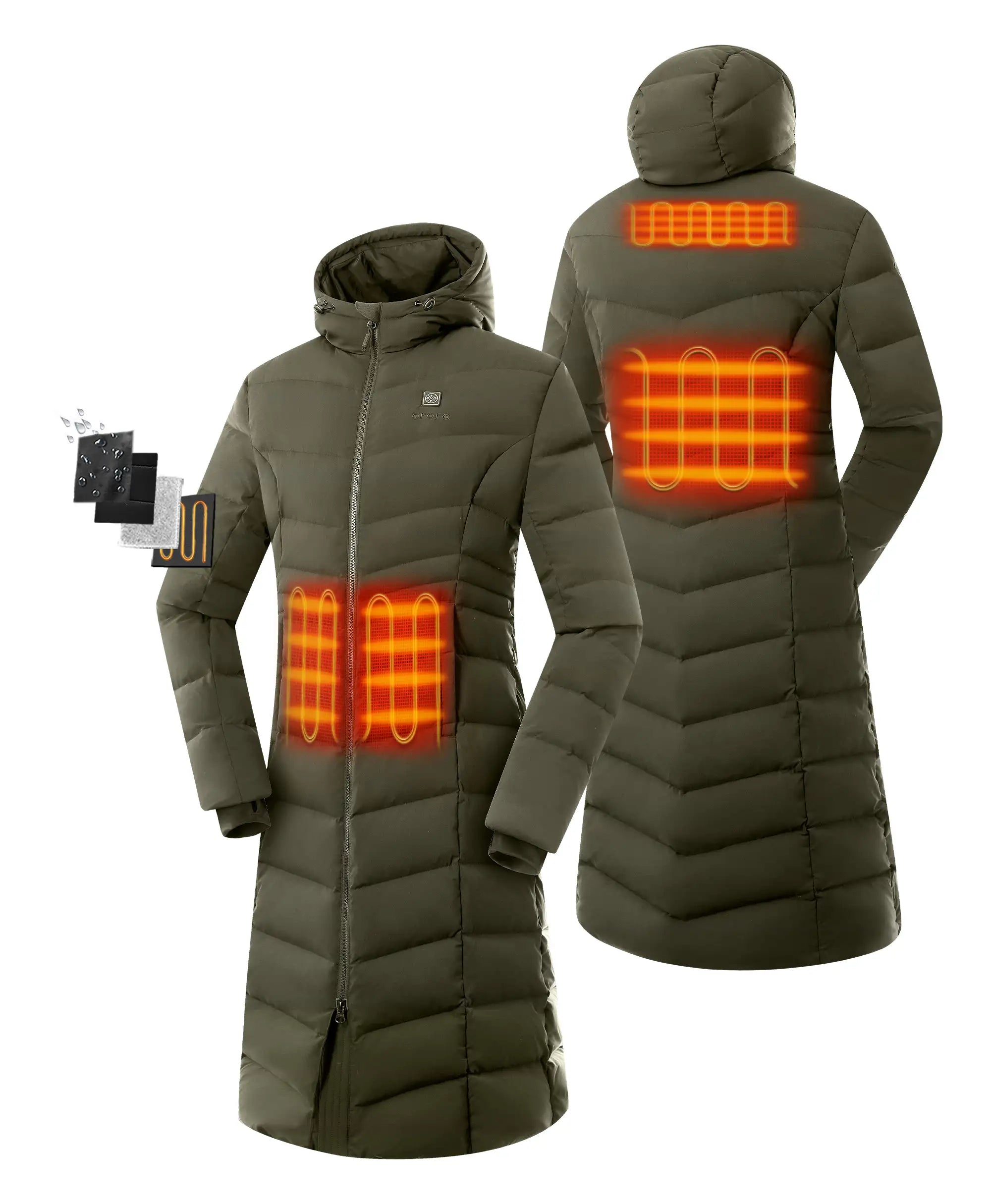 SOHO Women's Heated Down Parka Jacket, Thumbnail 14