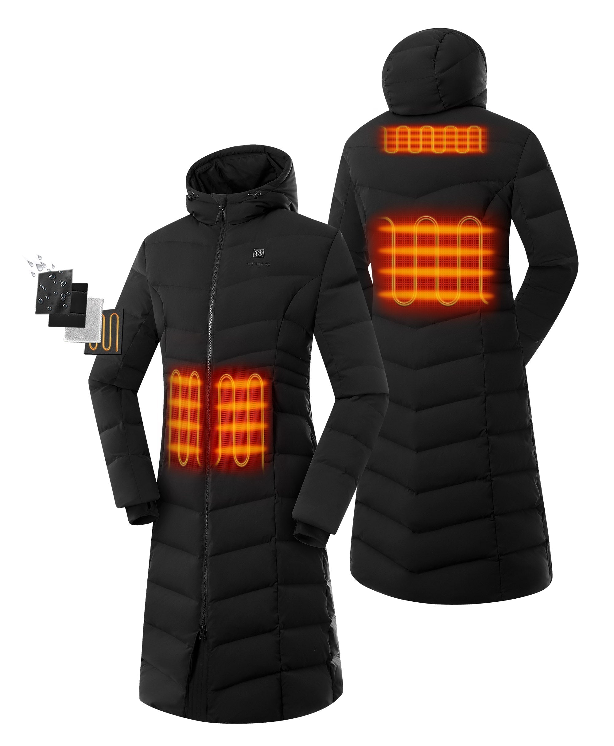SOHO Women's Heated Down Parka Jacket, Thumbnail 2