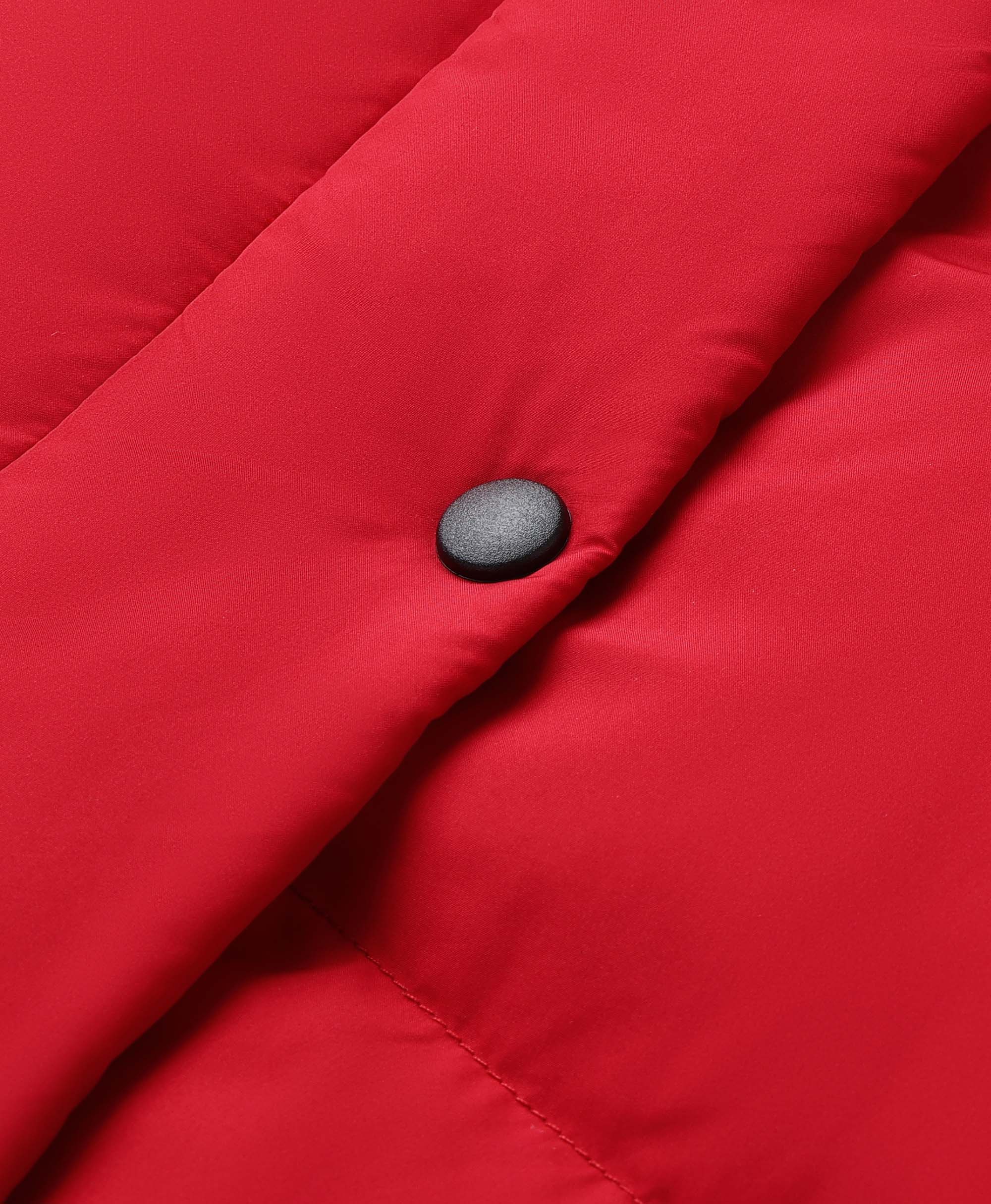 Frauen beheizbare kurze Puffer-Daunenweste - Schwarz / Rot, Thumbnail 18