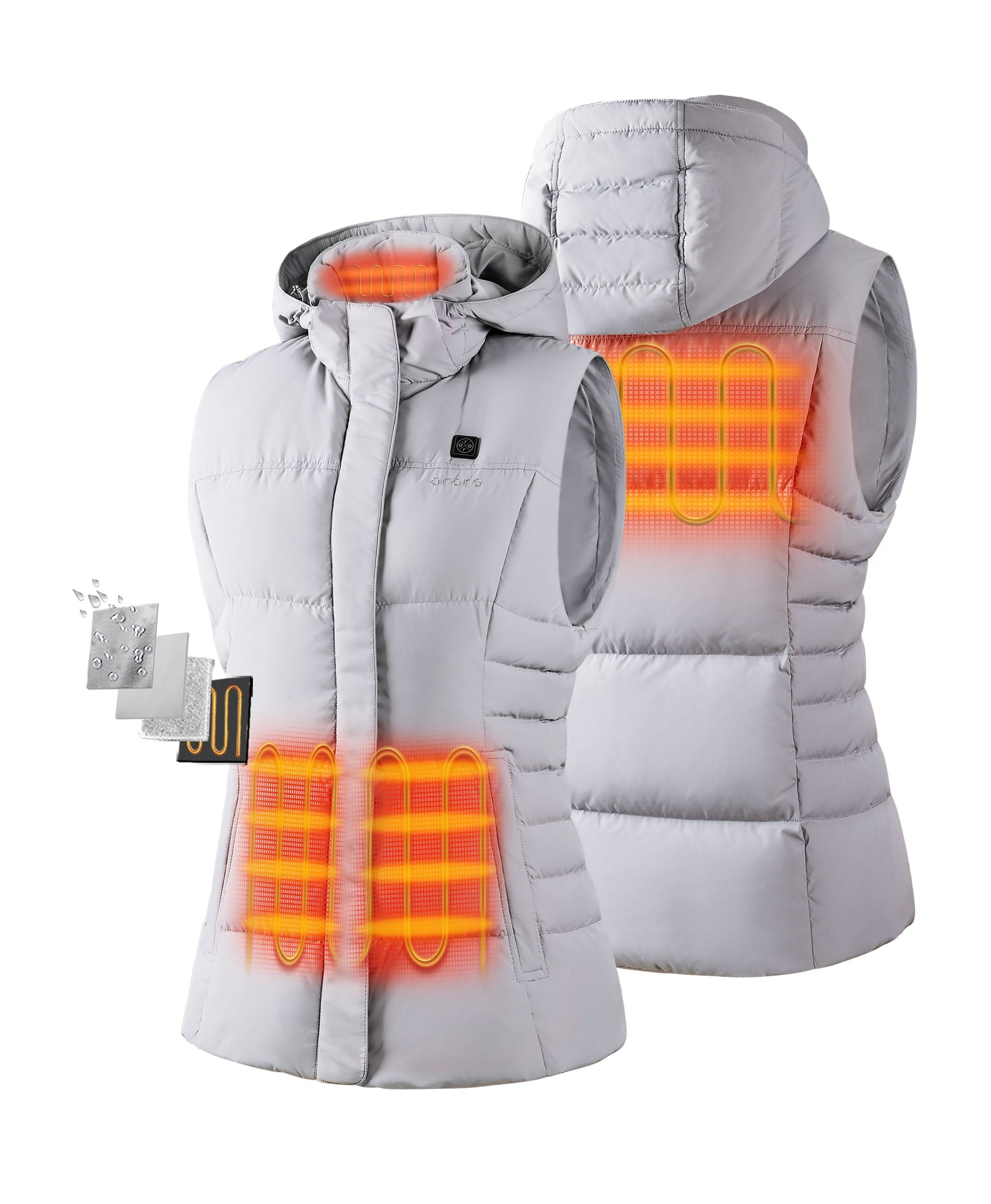 (Open-box) Women's Heated Down Vest - Slim Fit, Thumbnail 12