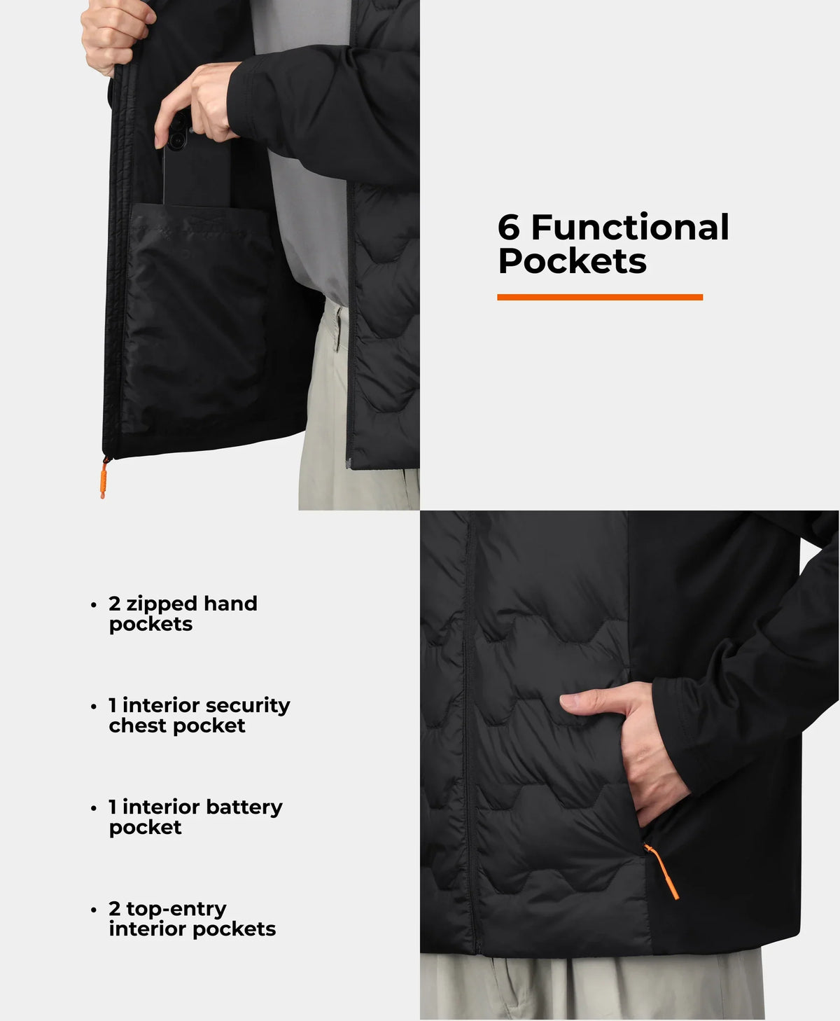 6 Functional Pockets
