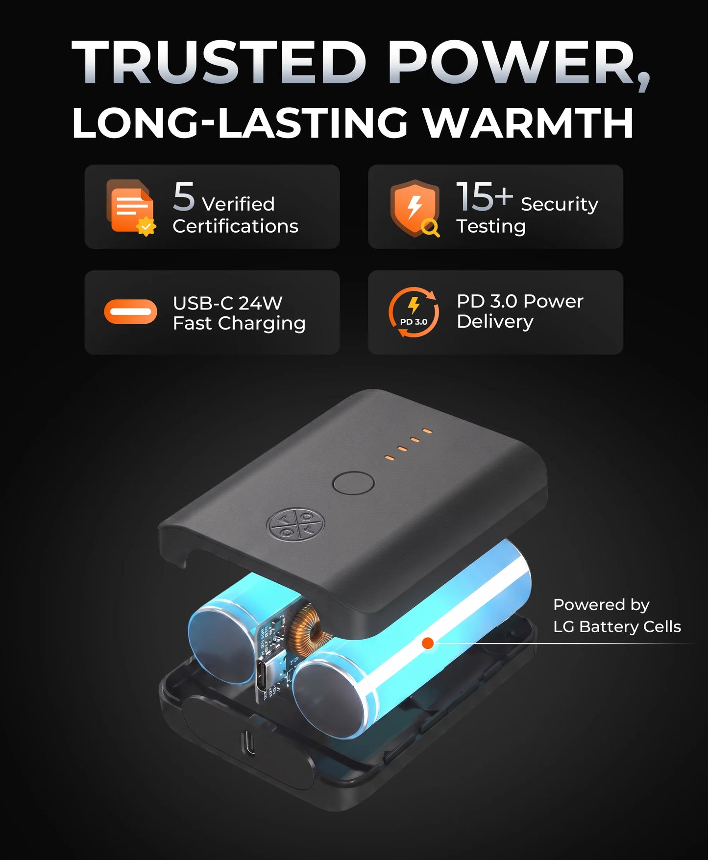 PD 5K Rechargeable Battery (USB-C, 24W Power Delivery)